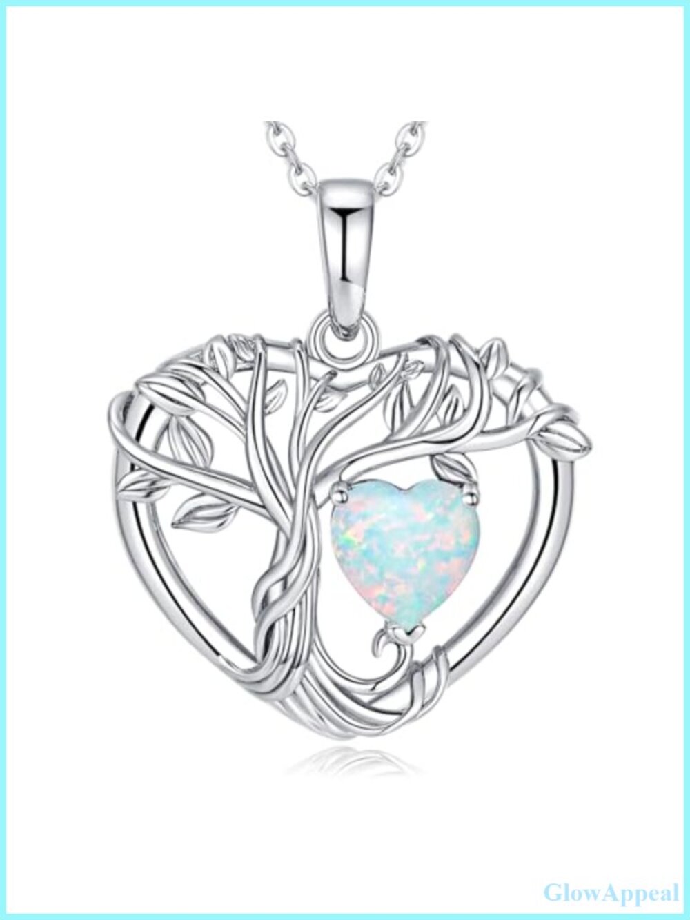 Tree of Life Necklace 925 Sterling Silver Heart Birthstone Pendant for Women